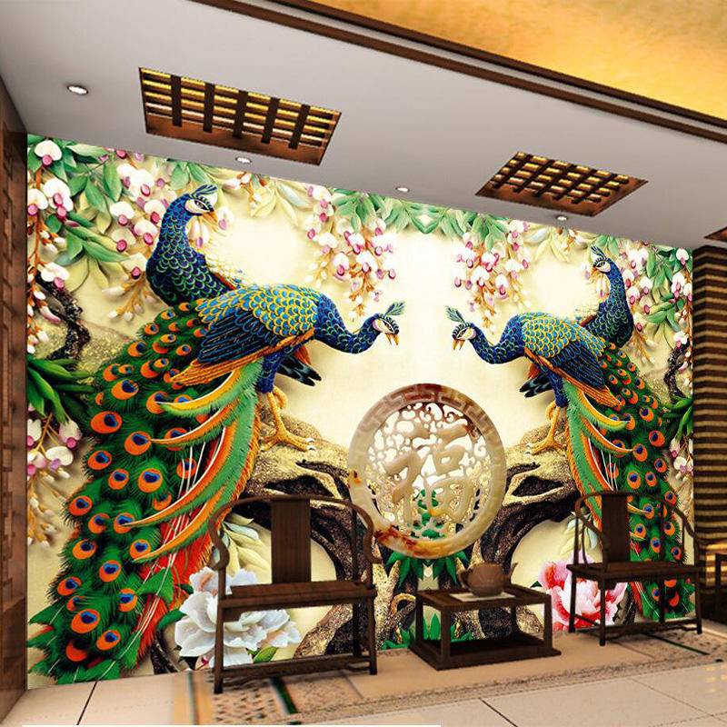 Tranh Dán Tường 3d Hình Con Công