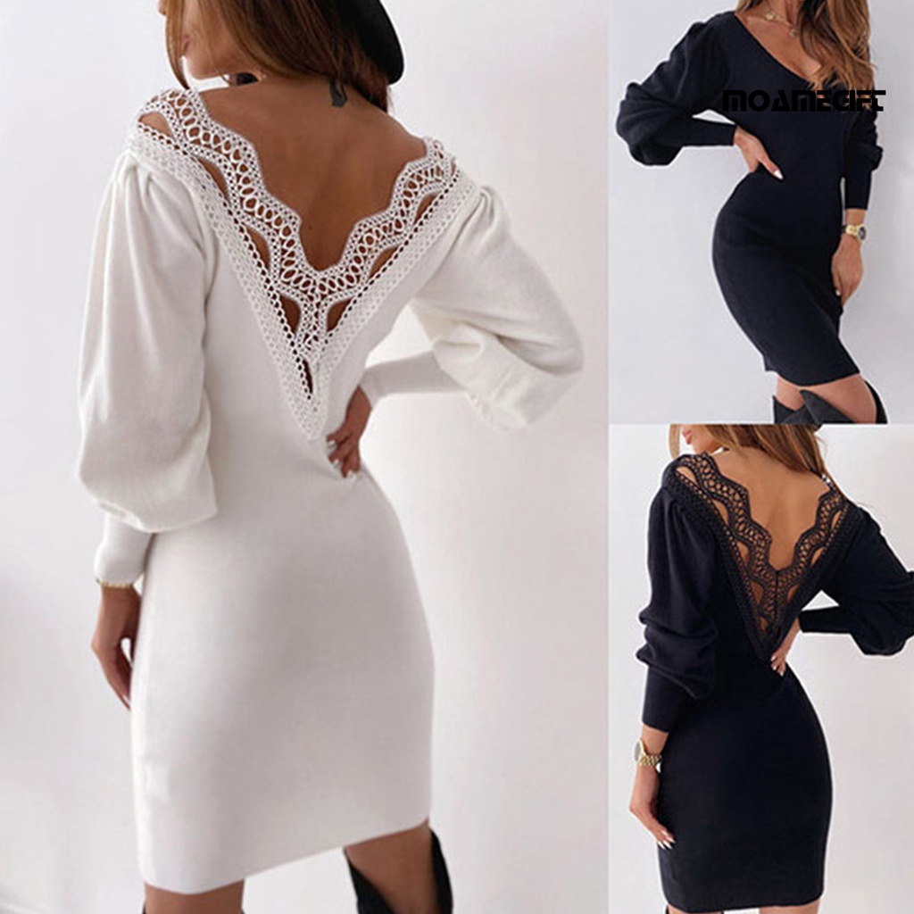 Đầm Midi Cổ Chữ V Chất Liệu Polyester Thời Trang Cho Nữ