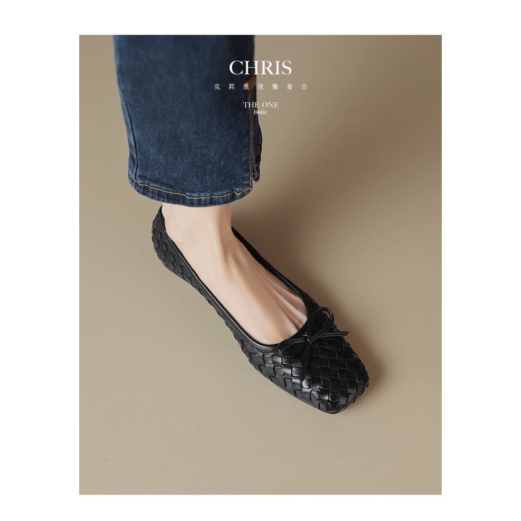 Giày Búp Bê Đế Bằng Mũi Vuông Thời Trang Cho Nữ Size 35-40