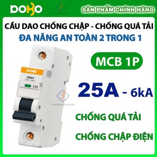 Cầu dao tự động 1p 1 tép 25a mcb dobo korea - siêu nhạy 6ka (aptomat tự động bảo vệ quá tải - chống chập cháy