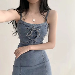 Đầm Dáng Ôm Cột Dây Eo Phong Cách Hàn Quốc Cho Nữ