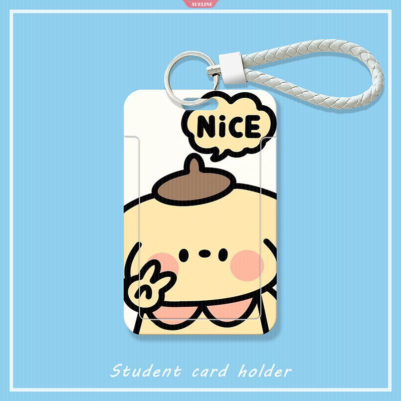 SANRIO Ví Đựng Thẻ Tín Dụng / Danh Thiếp / Thẻ ID Họa Tiết Hoạt Hình Kèm Móc Khóa Cho Nam Và Nữ 1 Cái