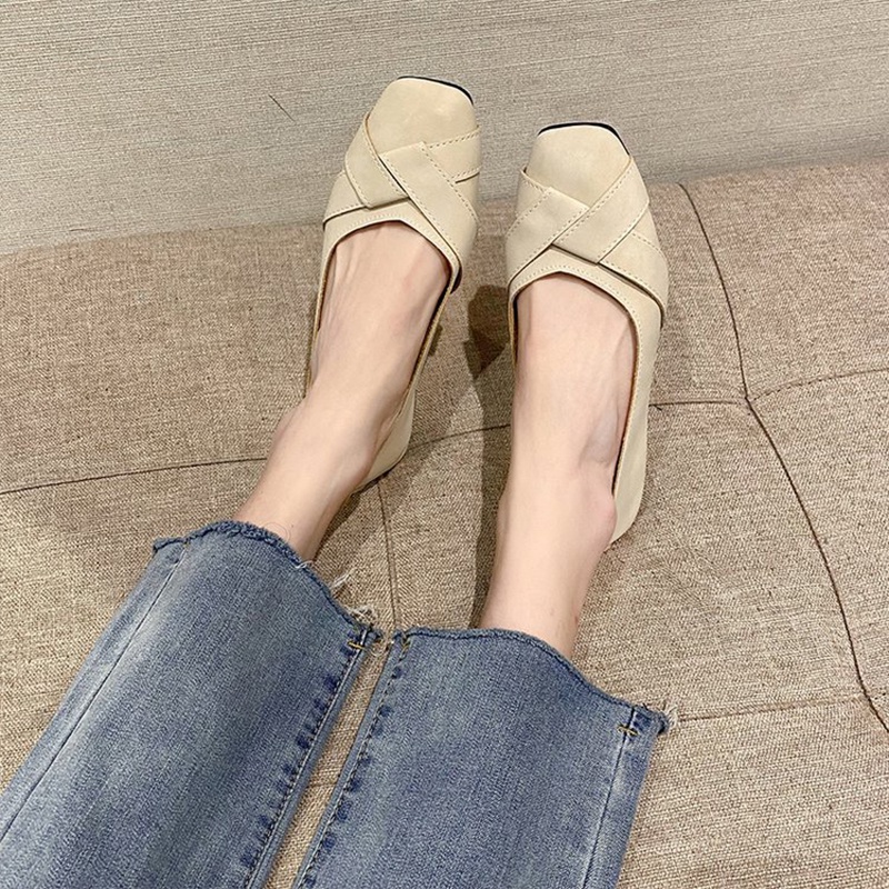 Prowow❤Giày Búp Bê Da Mềm Đế Bằng Thời Trang Cho Nữ