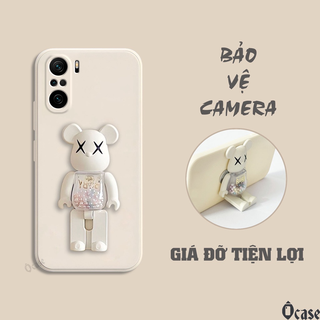 Ốp lưng Xiaomi Redmi K40 / K40 Pro / Mi 11X / Mi 11X pro / Poco F3 mô hình gấu kiêm giá đỡ tiện dụng