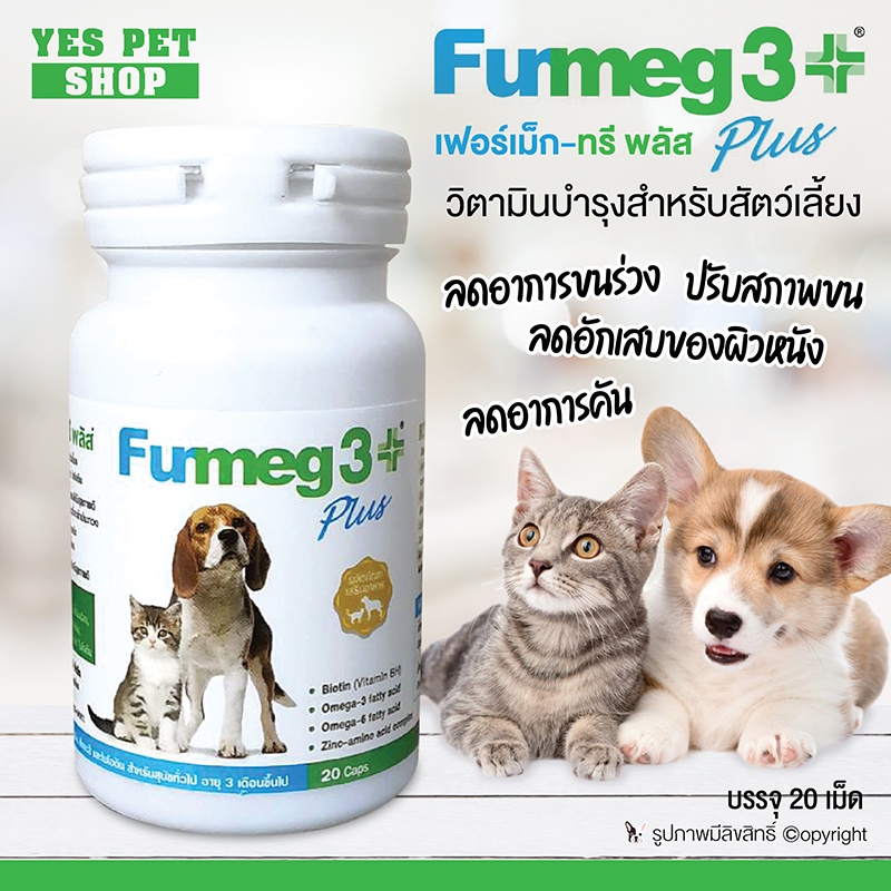 FURMEG 3+ viên dưỡng lông và da 🐶 FREE SHIP 🐶Hũ 20 viên cải thiện viêm da, ngứa dị ứng và khớp ăn ngon miệng