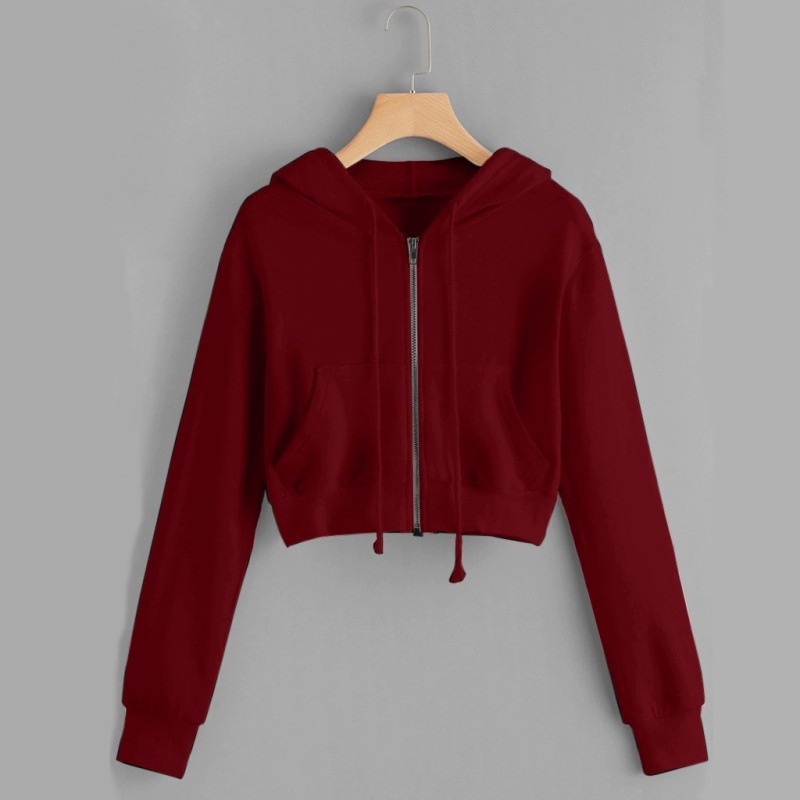 Áo Hoodie Lửng Phong Cách Hàn Quốc Thời Trang Thu Đông Dành Cho Nữ