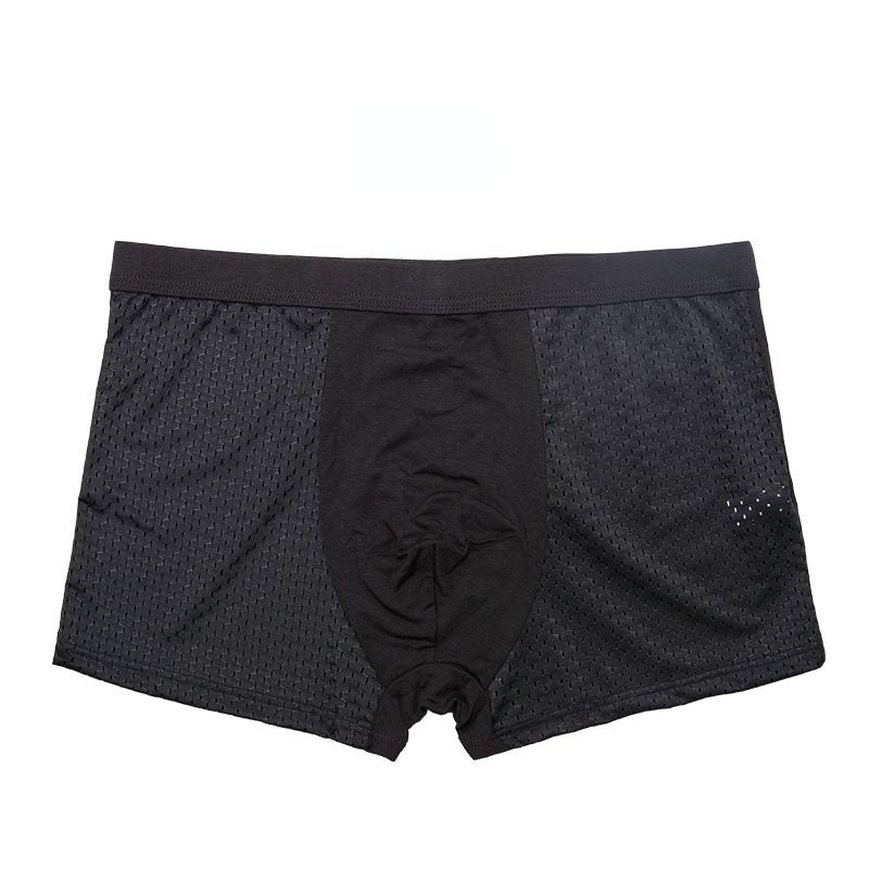 Quần Lót Boxer Vải Lụa Phối Lưới Thoáng Khí Thời Trang Cao Cấp Cho Nam