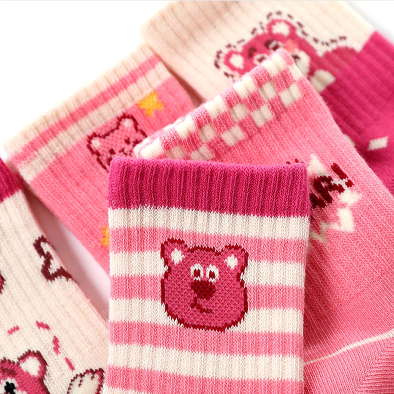 Bộ 5 Đôi Vớ Cotton Thoáng Khí In Hoạt Hình Toy Story Dễ Thương Cho Bé Gái