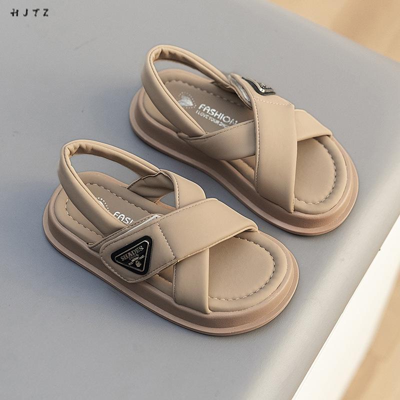 Giày Sandal Đế Mềm Chống Trượt Thoáng Khí Màu Trơn Dành Cho Bé Trai