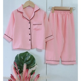 Đồ bộ pijama tay dài cho bé vải lụa mango cao cấp - Gạokidclothes