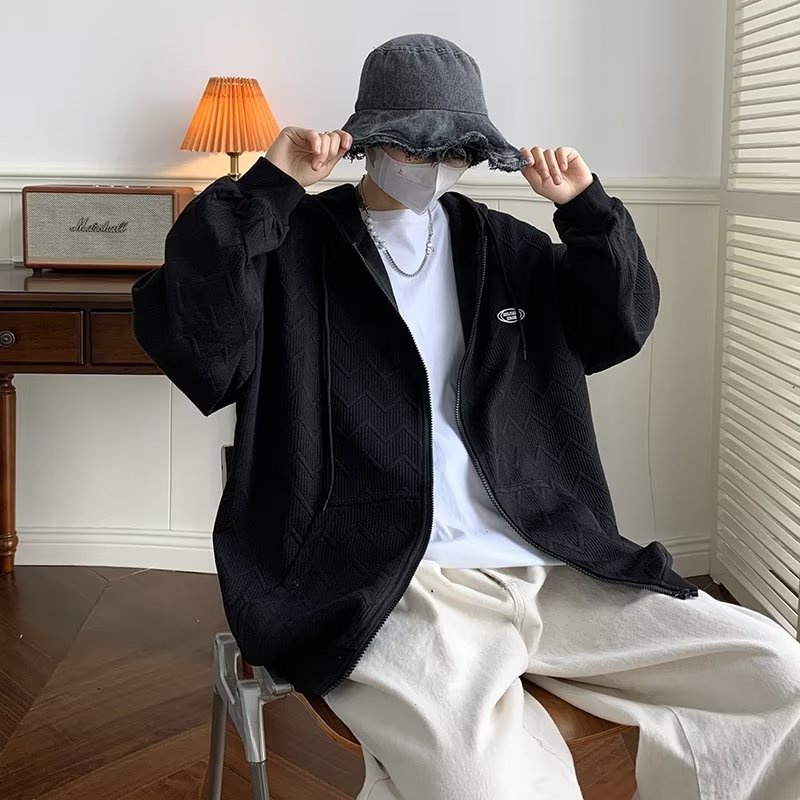 Áo hoodie zip Khoác Cardigan Có Nón Trùm  Dáng Rộng Màu Trắng Phong Cách Hàn Quốc áo khoác nam nỉ  Thời Trang Cho Cặp Đôi áo hoodie essentials