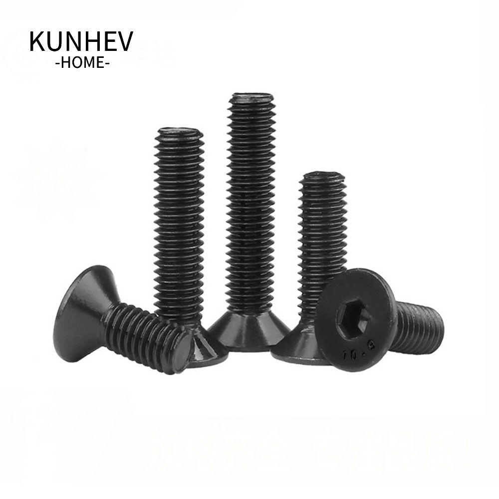 KUNHEV Set 10 Ốc Vít Đầu Lục Giác M5 20mm M6 20mm 1 / 2 '' UNF 3 / 8 '' Bằng Thép Đen Chuyên Dụng