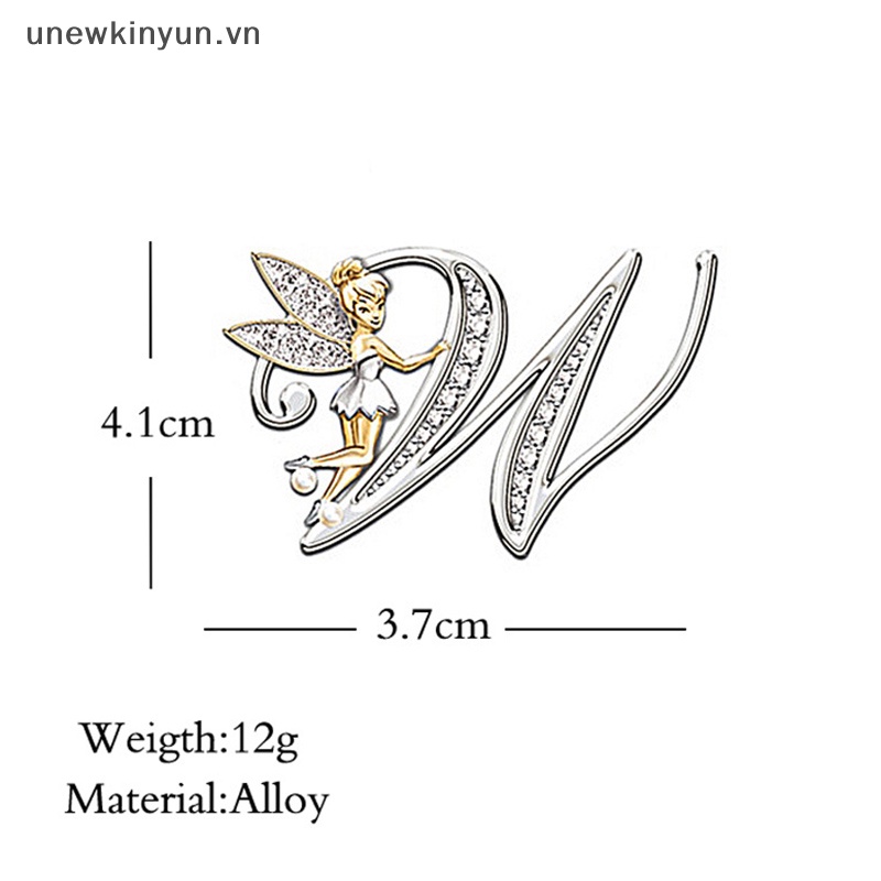 Uu pha lê kim loại mới chữ tiếng anh trâm cài áo phụ nữ elf angel áo sơ mi ghim ve áo vn