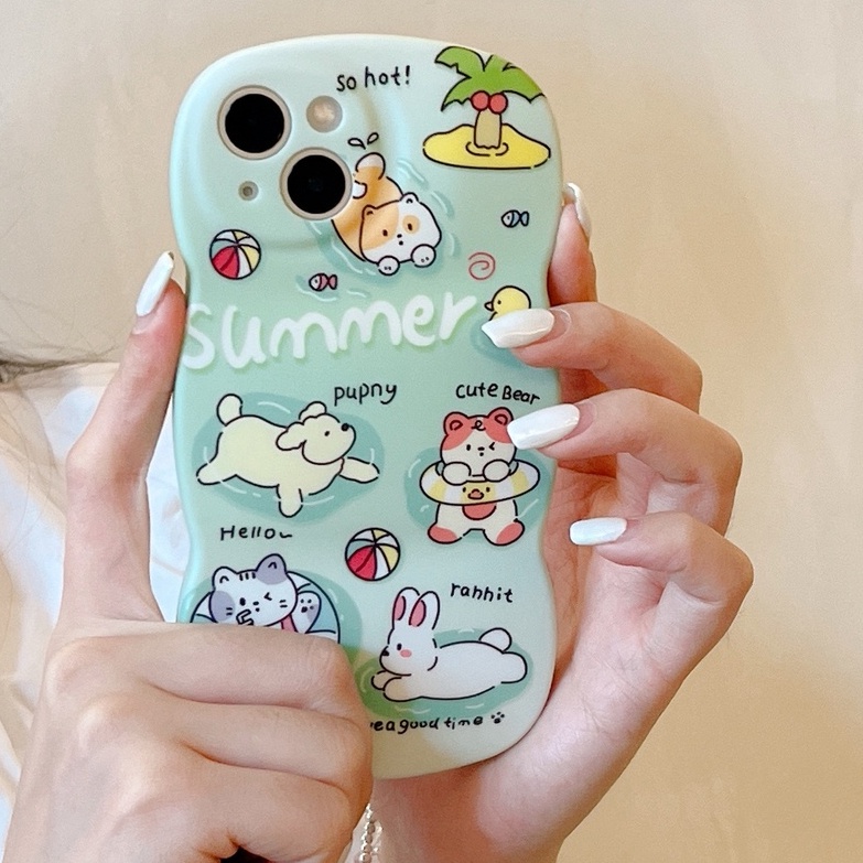 Ốp lưng iPhone Ốp Điện Thoại In Hình Động Vật Bơi Lội Mùa Hè Cho Iphone14 Apple 13Pro Max Phone Case 11 / 12
