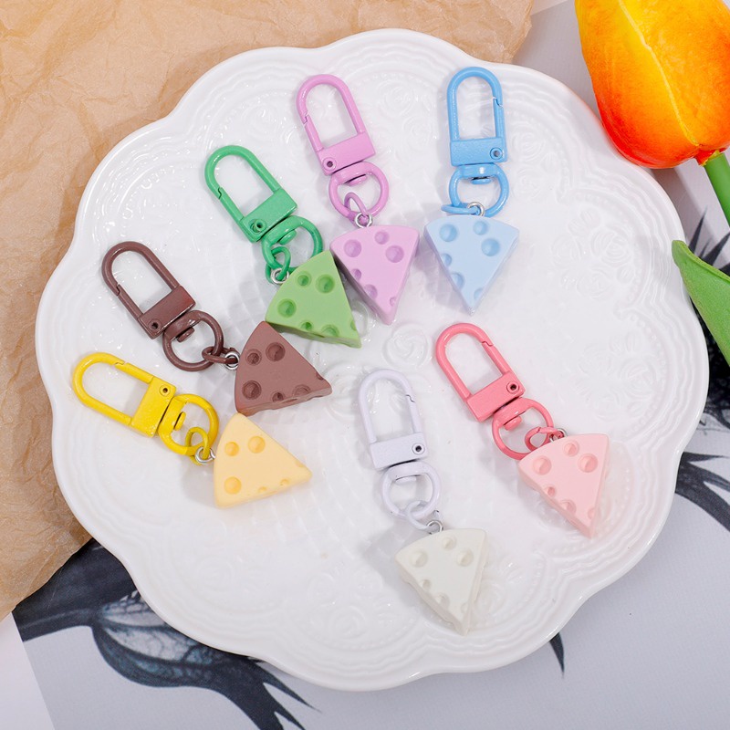 Móc Khóa Hình Phô Mai Mini Nhiều Màu Đáng Yêu