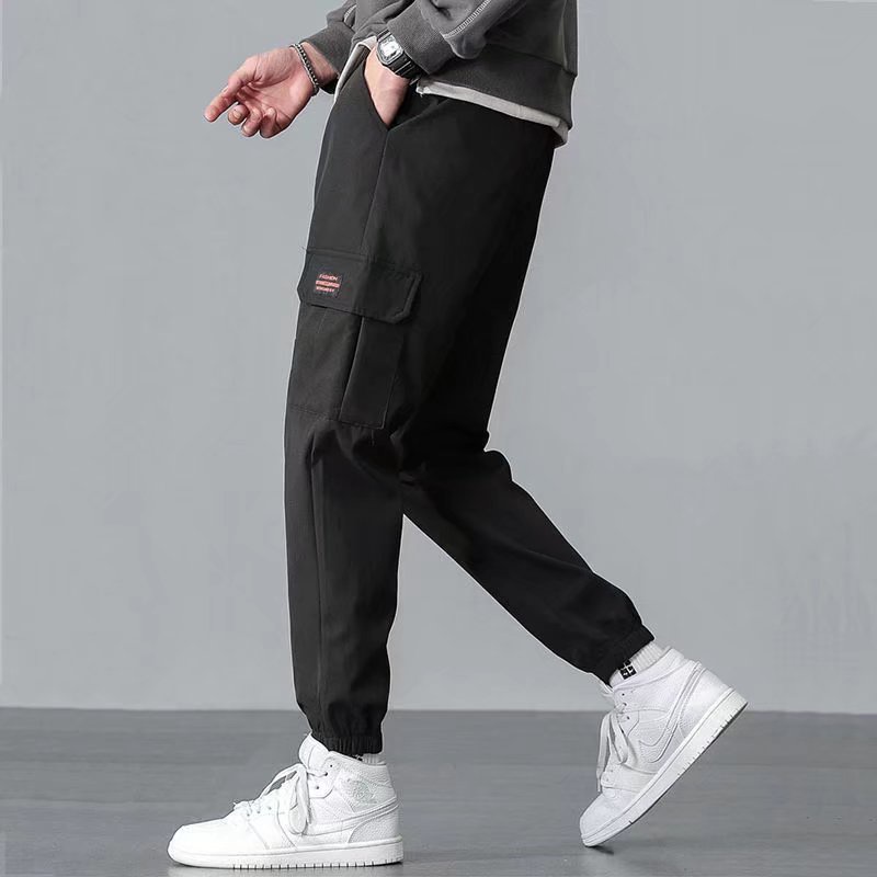 M-5xl quần chở hàng nhiều túi người đàn ông quần chở hàng quá khổ quần chở hàng thông thường thời trang quần cắt xén chất lượng cao quần chở hàng mỏng vừa vặn