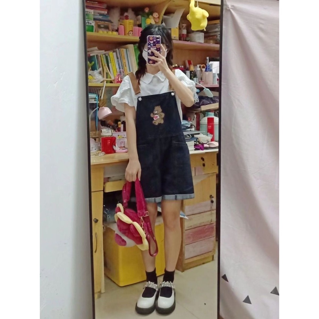 ((hàng Sẵn sàng) phiên bản hàn quốc quần jean nữ thời trang 2023 mùa hè phong cách mới quần short jumpsuit mỏng kiểu dáng rộng rãi | BigBuy360 - bigbuy360.vn