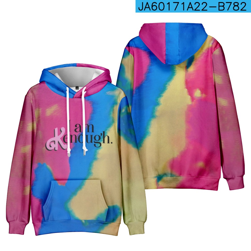 Phim barbie ken hoodie i am kenough cosplay 3d tie dye sweatshirt dài tay unisex thời trang hàng đầu áo pull cộng với kích thước