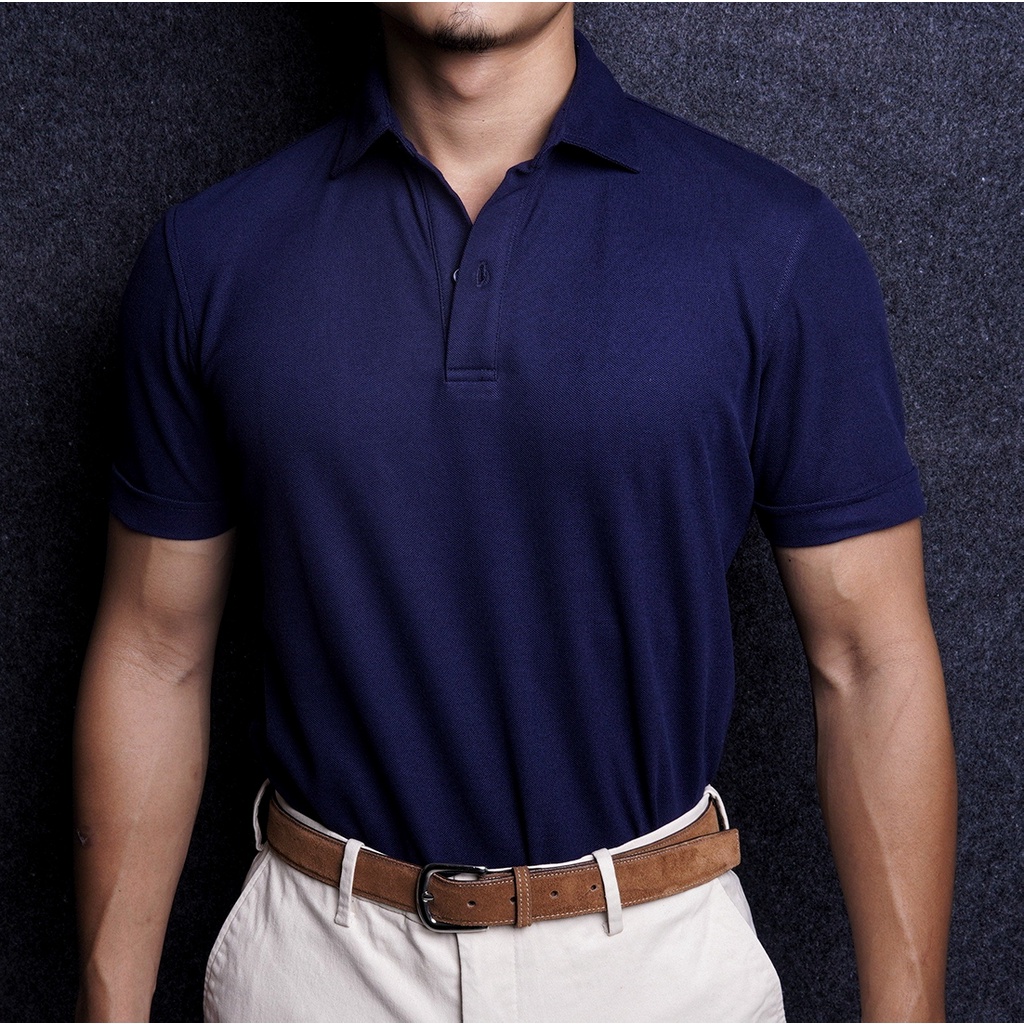 Áo Polo nam Sang Trọng, Thanh Lịch Monrizo màu xanh - Premium Blue Cotton Nano