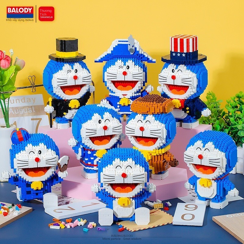 Bộ Đồ Chơi Lắp Ráp Hình Mèo Máy Doraemon Dễ Thương