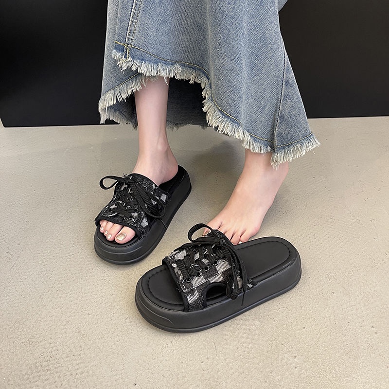 Dép dày đế Sandal Đế Dày Thời Trang Xinh Xắn Dành Cho Nữ