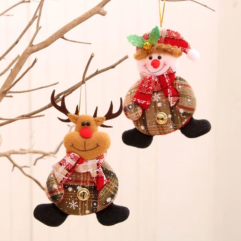 Cây thông noel santa claus snowman mặt dây chuyền búp bê / diy reindeer bear design doll xmas đồ trang trí để trang trí tiệc