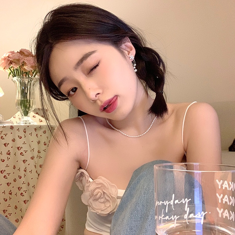 Khuyên Tai Tua Rua Đính Đá Pha Lê Họa Tiết Hoa Phong Cách Thời Trang Mới 2023