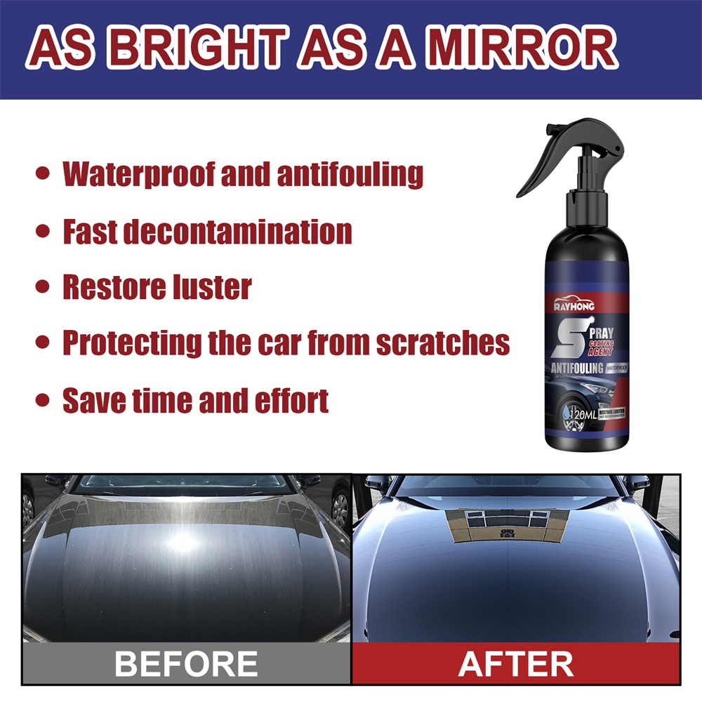 Ღ Nano Ceramic Coating Agent Rayhong Quick-ACTing Coating Spray Ô tô Sửa chữa vết xước ô tô Chăm sóc lớp phủ kỵ nước