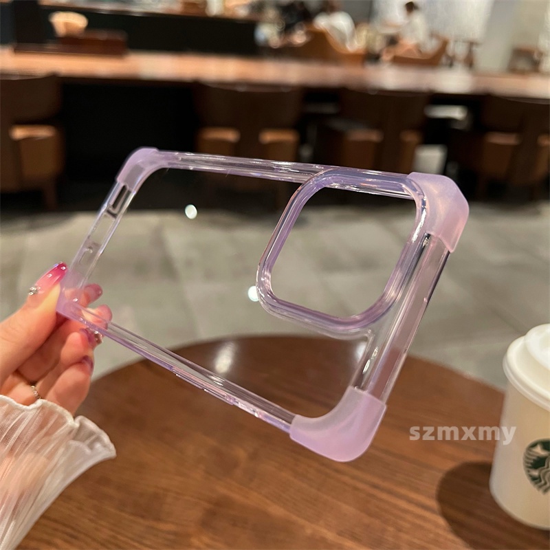 Ultra Ốp Điện Thoại Acrylic Mềm Trong Suốt Siêu Mỏng Có Túi Khí Chống Rơi Bốn Góc Cho Iphone 15 14 13 12 Pro Max Plus