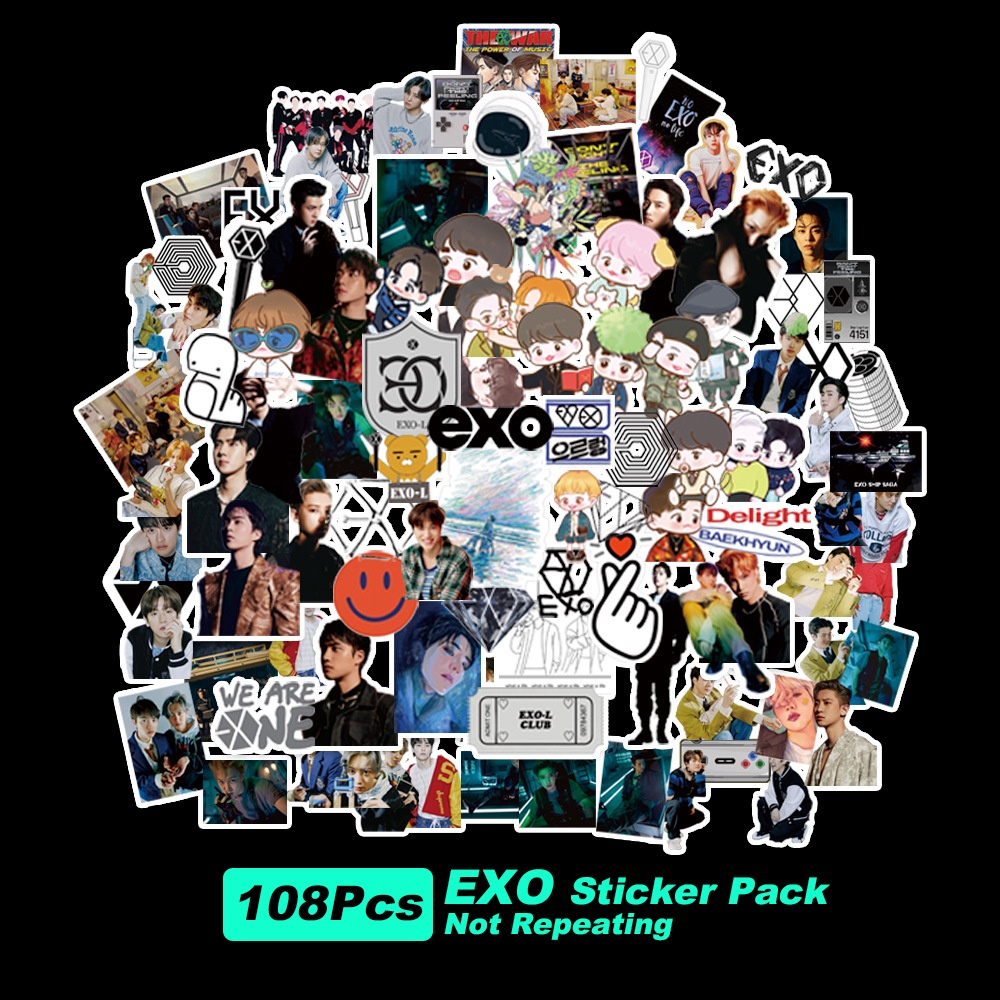 65-108 cái / bộ exo 2023 album mới tồn tại gói nhãn dán ảnh mini sáng tạo đầu to hành lý máy tính xách tay điện thoại sổ tay dán sách giá rẻ ht