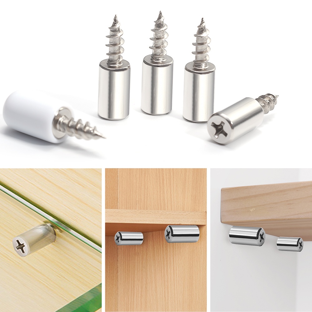 Laminate hỗ trợ tủ quần áo tủ kính / cứng nonslip partition nail / cross self-tapping screw with rubber sleeve / partition bracket shelving nail bracket