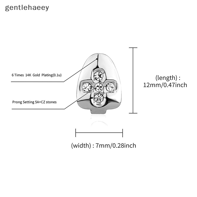 Gent single hip hop teeth grillz thời trang thạch vàng bạc màu có thể tháo rời lò nướng miệng punk răng mũ đồ trang sức quà tặng en