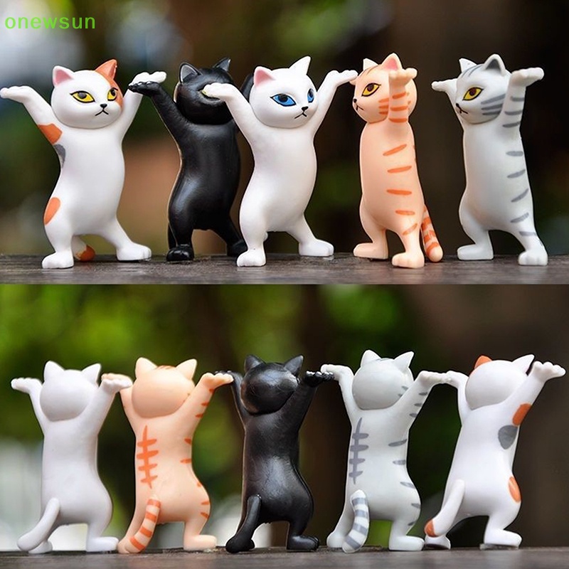 Onewsun dancing cat hình trang trí hoạt hình mèo mô hình đồ chơi thời trang trao đổi cat capsule đồ chơi búp bê trang trí bánh mới