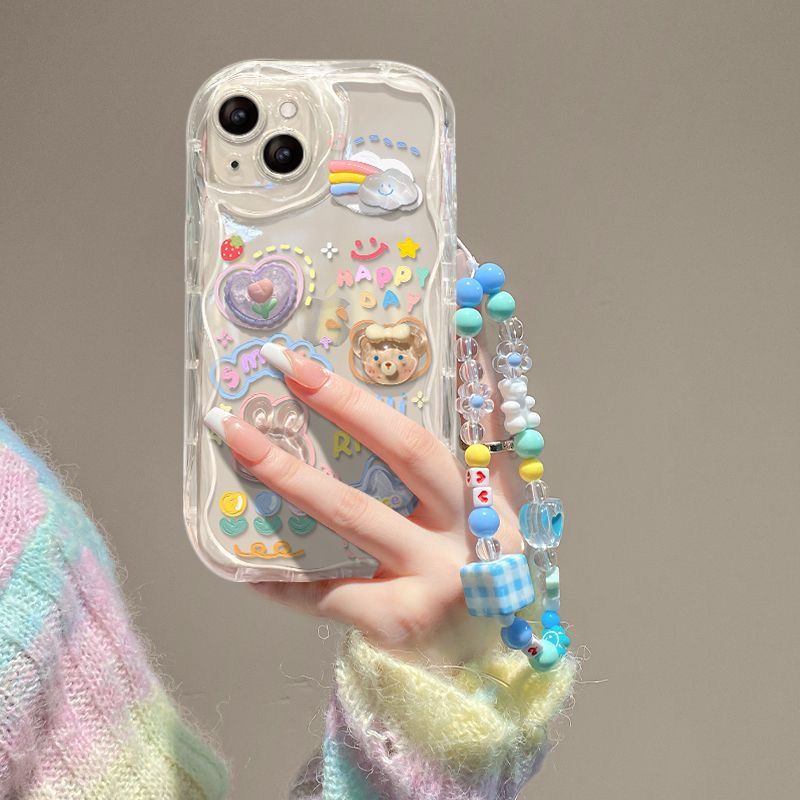 Iphone fresh cloud doodle bracelet all inclusive phone case for 7 7plus 8 8plus xs xr 11 12 13 14 pro plus promax