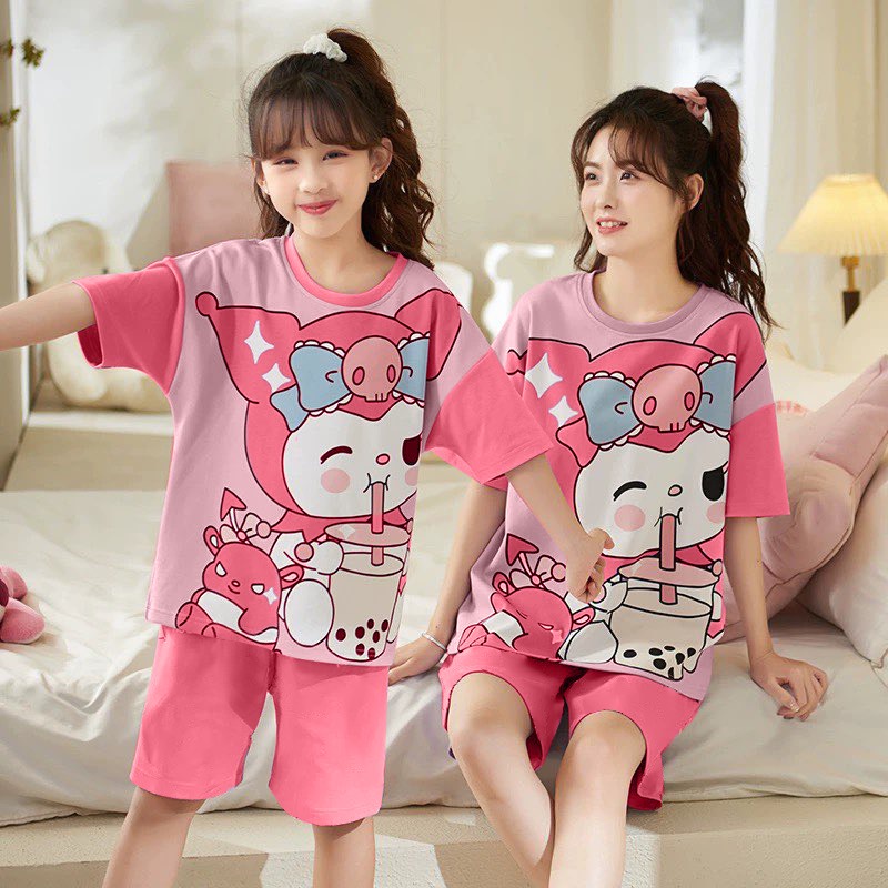 Bộ cotton bé gái trà sữa LD2311