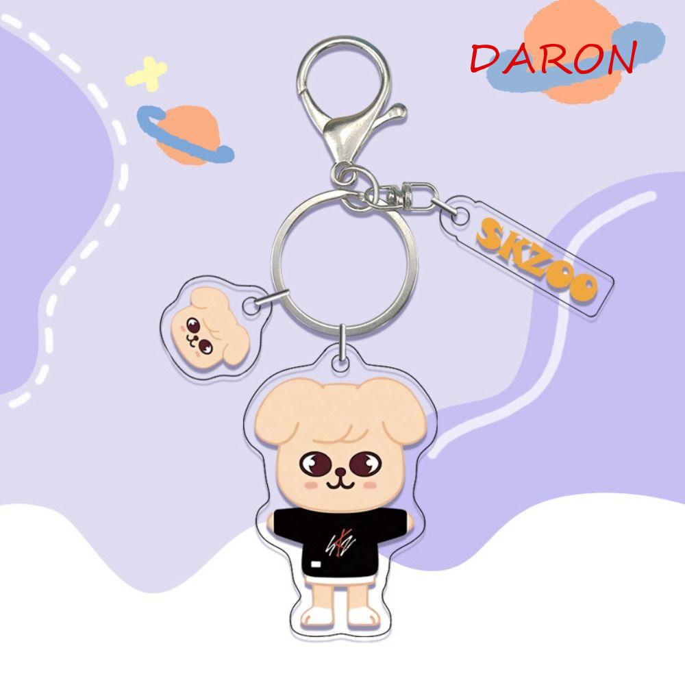 Daron skzoo keychain người hâm mộ quà tặng kawaii cho phụ nữ quà tặng cặp đôi acrylic keyring key trinket stray kids skzoo điện thoại charm túi trang trí phim hoạt hình chuỗi chìa khóa