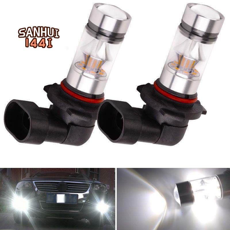 2x 9005 hb3 6000k 100w 2323 máy chiếu led bóng đèn lái xe sương mù màu trắng