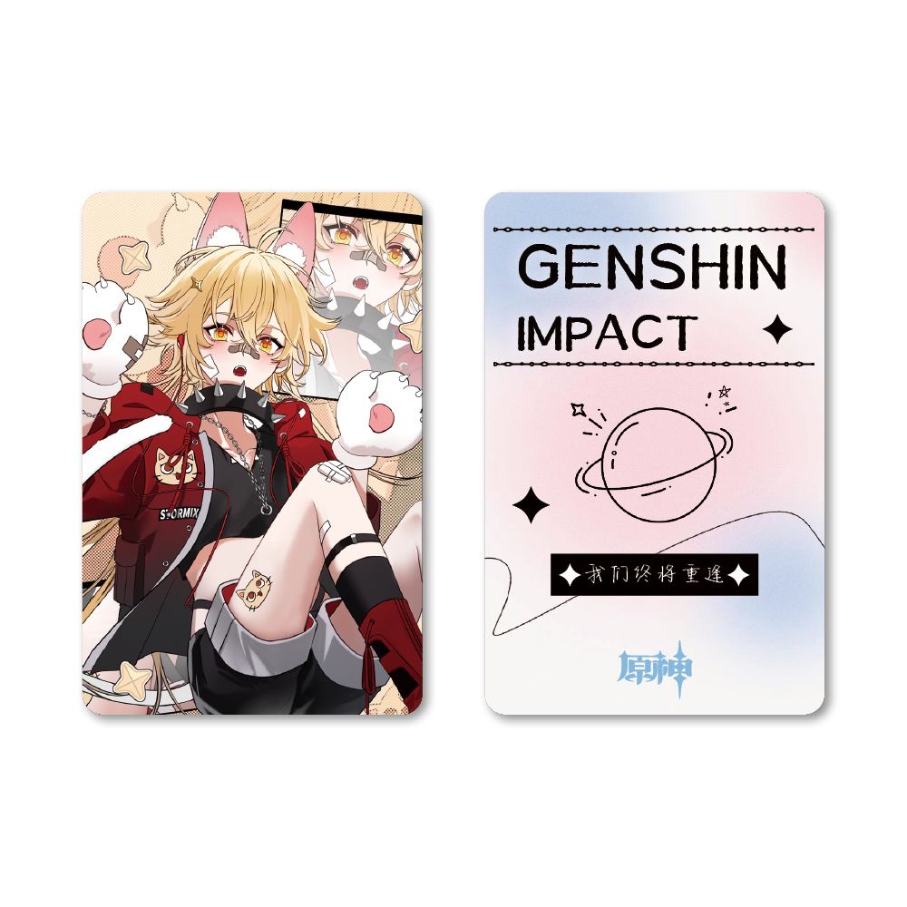 Genshin impact ngoại vi laser mô hình nhỏ xe tải nhỏ cắt tròn thẻ lomo dày người nổi tiếng món quà phái sinh p5fh