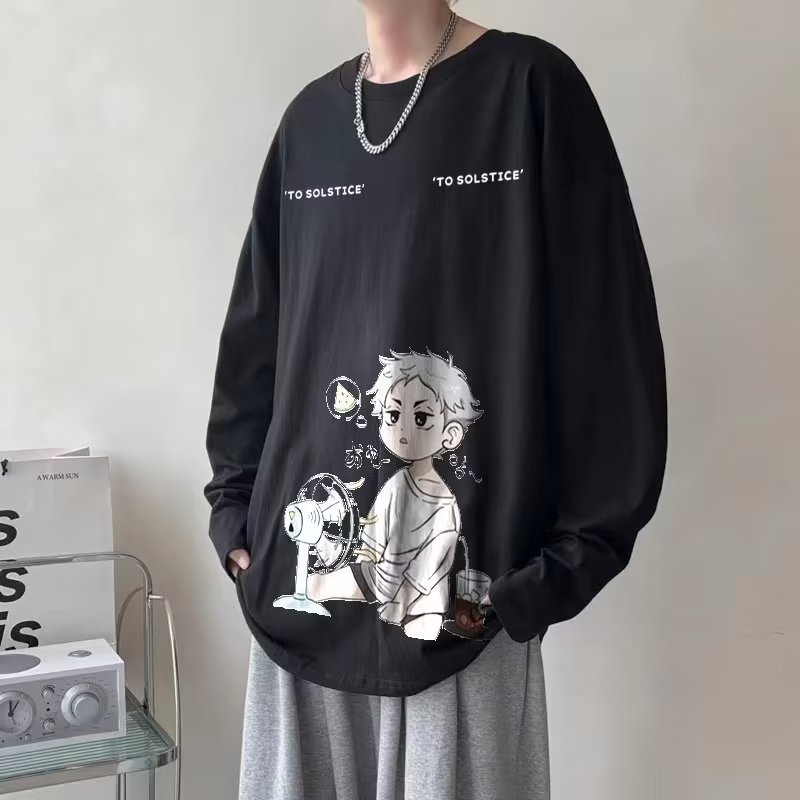 M-8xl thời trang hàn quốc oversize tee men plus size áo thun dài tay causal loose top