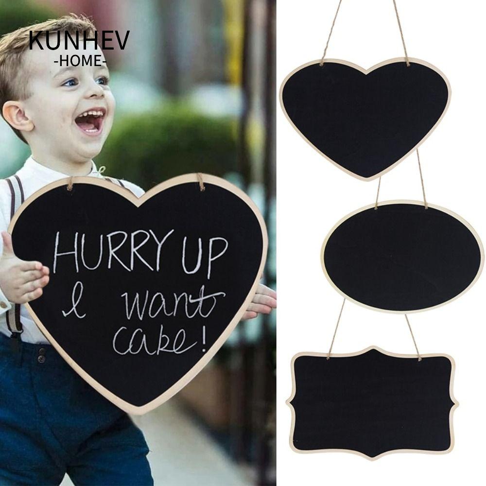 KUNHEV Bảng đen bằng gỗ, lễ prop treo bảng hiệu bảng tin, bảng đen bằng gỗ mộc mạc tiệc sinh nhật photobooth