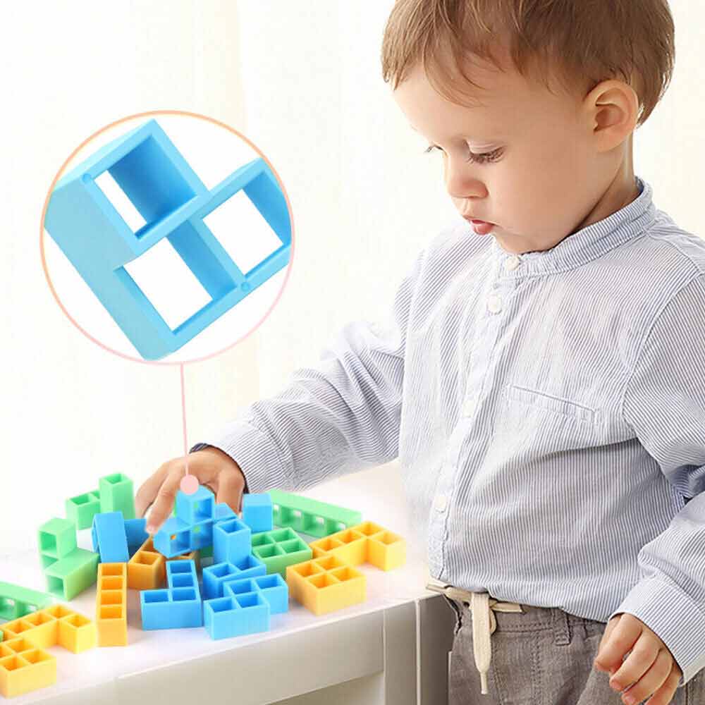 16Pcs Tetra Tower Game Stacking Blocks Balance Puzzle Assembly Bricks Kids Toys~