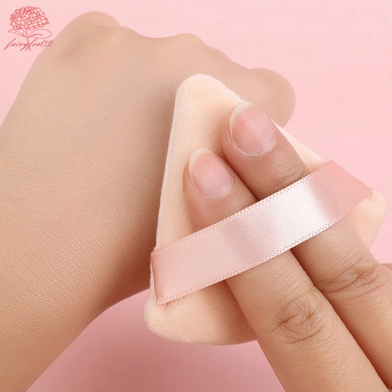Triangle shape powder puff có thể giặt được mỹ phẩm nhỏ phấn phủ bông mềm mại dụng cụ trang điểm puff nhẹ