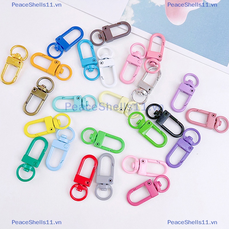 Peaceshells 5 cái kẹo dễ thương màu móc khóa vòng kim loại tôm hùm kẹp móc khóa vòng xoay móc khóa ô tô tự làm ch cho phụ kiện làm đồ trang sức.