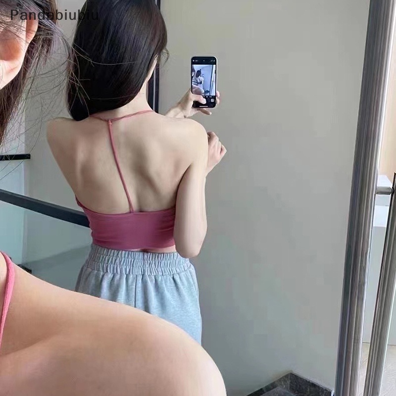 Áo ba lỗ hở lưng có dây mùa hè gợi cảm Áo Hai Dây Mỏng không tay màu trơn cho nữ