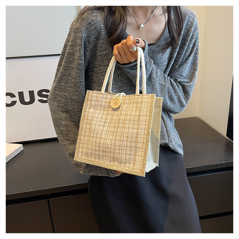 Túi nhỏ thơm mẹ đi chơi túi mẹ và bé đi làm túi vải lanh túi đồng hành dễ thương túi vải lanh túi xách nữ hộp cơm bento túi