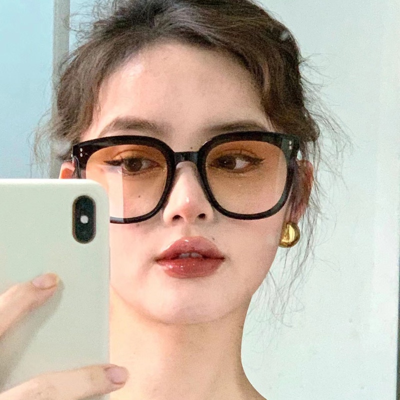 Kính Mát Gọng Vuông Chống Tia uv400 Màu Nâu gradient Thời Trang Cho Nam Và Nữ