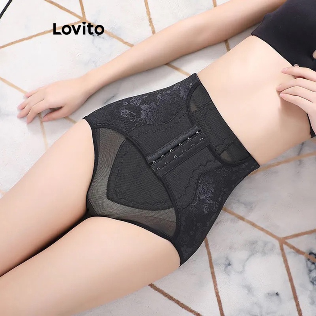 Đai nịt bụng Lovito mềm mại và thoải mái cài nút màu trơn thường ngày cho nữ LNE16269