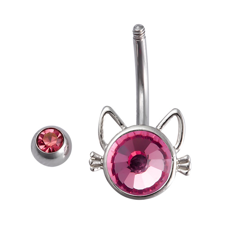 1 Khuyên Rốn Hình Mèo Hoạt Hình Dễ Thương