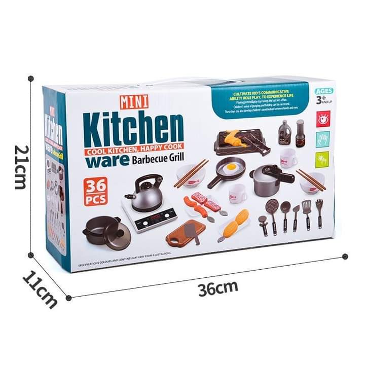 BỘ ĐỒ CHƠI NẤU ĂN 36 MÓN KITCHEN- Hàng loại 1 to đẹp- Thepooh
