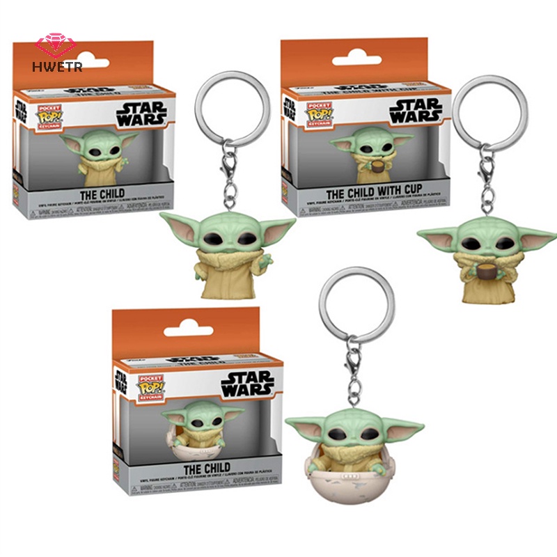 Hwetr star wars mandalorian yoda baby darth vader stormtrooper keychain hình đồ chơi mới